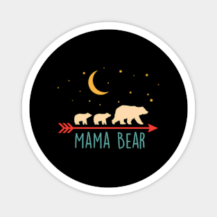 Mama Bear With 2 Cubs - Magnet